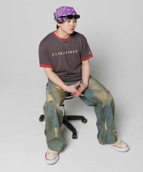 ALAND(エーランド)の「MASHIHO×ALAND/バンダナ(ストール/ショール・レディース・チャコールグレー/レッド/パープル・FREE)」の16枚目の写真