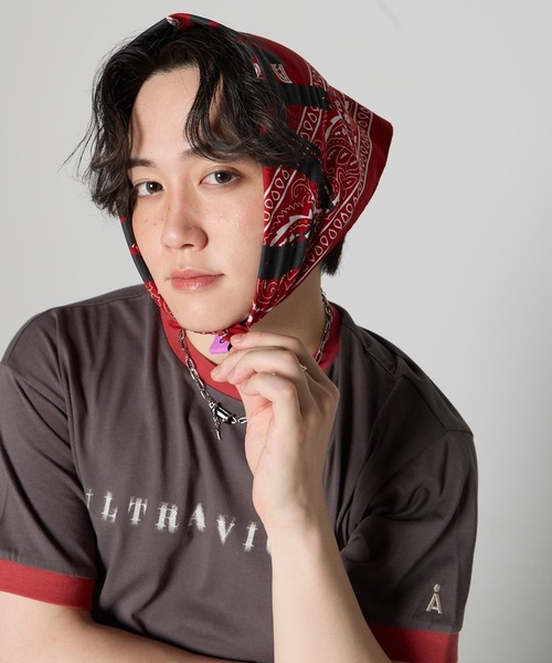 ALAND(エーランド)の「MASHIHO×ALAND/バンダナ(ストール/ショール・レディース・チャコールグレー/レッド/パープル・FREE)」の21枚目の写真
