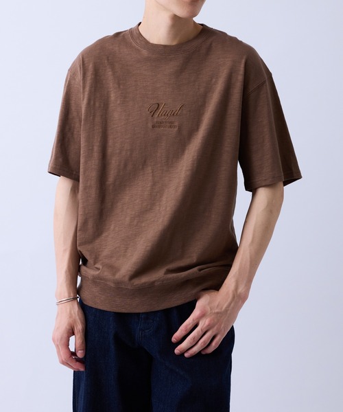  j.n.r.d（ジェー・エヌ・アール・ディー）の「スラブ天竺タイポグラフィスエットTシャツ（Tシャツ/カットソー・メンズ・ブラウン/キナリ/チャコールグレー・M/S/L/LL）」の6枚目の写真