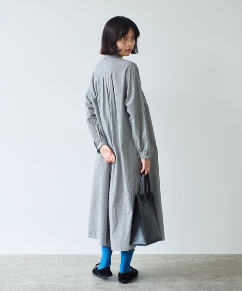 bulle de savon（ビュルデサボン）の「basic cotton タックワンピース（ワンピース・レディース・その他/ブルー/ホワイト・FREE）」の13枚目の写真