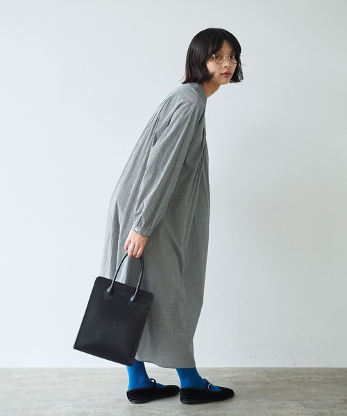 bulle de savon（ビュルデサボン）の「basic cotton タックワンピース（ワンピース・レディース・その他/ブルー/ホワイト・FREE）」の14枚目の写真