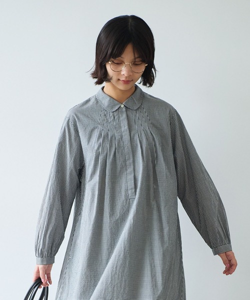 bulle de savon（ビュルデサボン）の「basic cotton タックワンピース（ワンピース・レディース・その他/ブルー/ホワイト・FREE）」の15枚目の写真