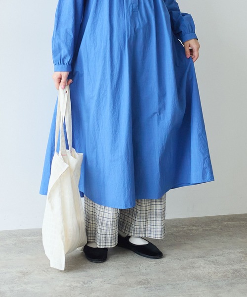 bulle de savon（ビュルデサボン）の「basic cotton タックワンピース（ワンピース・レディース・その他/ブルー/ホワイト・FREE）」の22枚目の写真