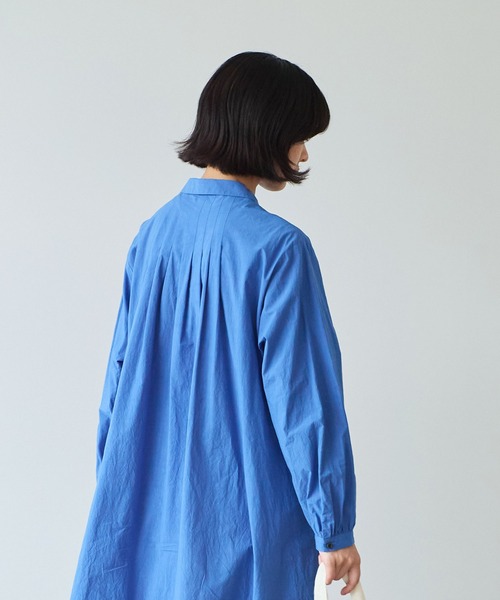 bulle de savon（ビュルデサボン）の「basic cotton タックワンピース（ワンピース・レディース・その他/ブルー/ホワイト・FREE）」の21枚目の写真