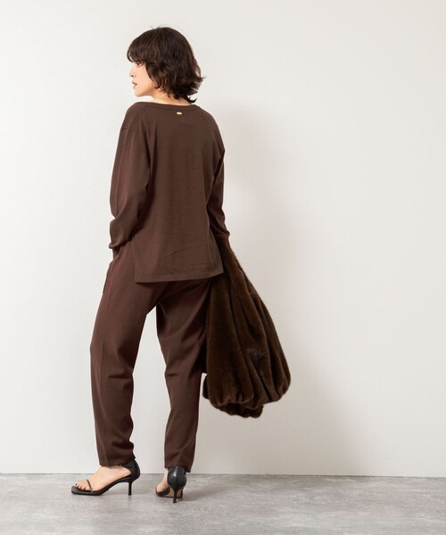 Rie Miller（リエミラー）の「《手洗い可能》《セットアップ対応》ニットオールインワン（つなぎ/オールインワン・レディース・ネイビー/ダークブラウン/ブラック・1/2）」の11枚目の写真