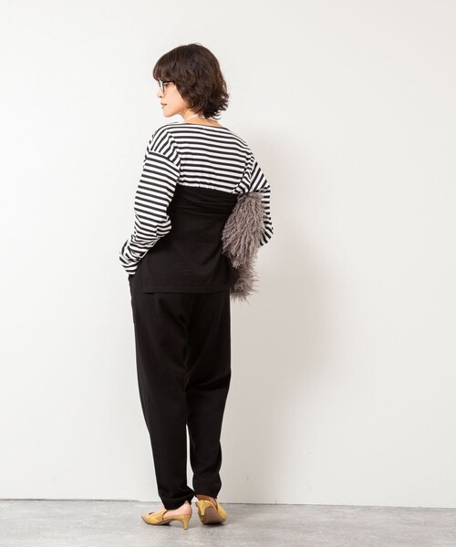 Rie Miller（リエミラー）の「《手洗い可能》《セットアップ対応》ニットオールインワン（つなぎ/オールインワン・レディース・ネイビー/ダークブラウン/ブラック・1/2）」の14枚目の写真