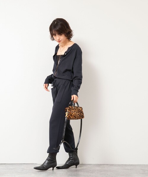 Rie Miller（リエミラー）の「《手洗い可能》《セットアップ対応》ニットオールインワン（つなぎ/オールインワン・レディース・ネイビー/ダークブラウン/ブラック・1/2）」の22枚目の写真