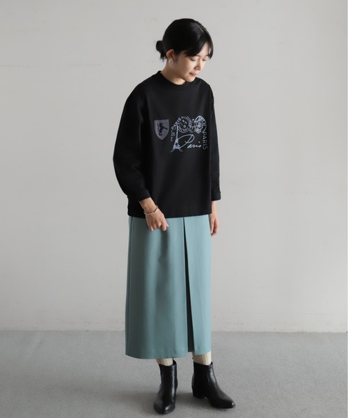 Blanc Bleu Minuit(ブランブルーミニュイ)の「PARIS PT ロンTEE(Tシャツ/カットソー・レディース・キナリ/ネイビー・FREE)」の14枚目の写真
