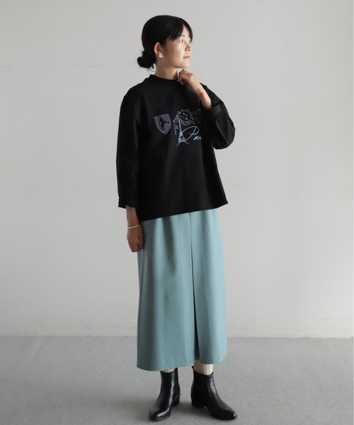 Blanc Bleu Minuit(ブランブルーミニュイ)の「PARIS PT ロンTEE(Tシャツ/カットソー・レディース・キナリ/ネイビー・FREE)」の20枚目の写真