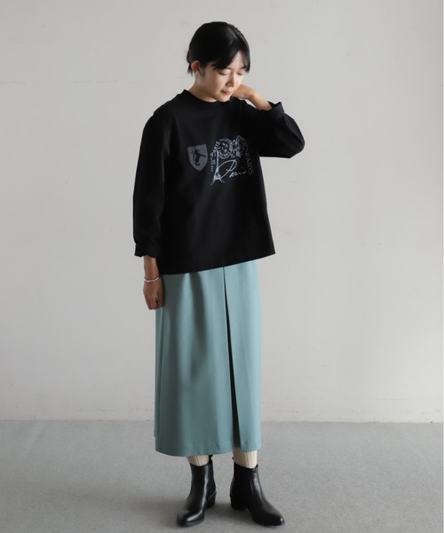 Blanc Bleu Minuit(ブランブルーミニュイ)の「PARIS PT ロンTEE(Tシャツ/カットソー・レディース・キナリ/ネイビー・FREE)」の15枚目の写真