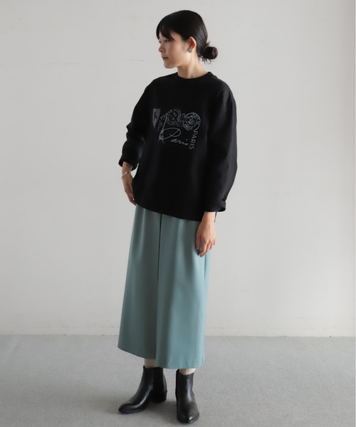 Blanc Bleu Minuit(ブランブルーミニュイ)の「PARIS PT ロンTEE(Tシャツ/カットソー・レディース・キナリ/ネイビー・FREE)」の19枚目の写真