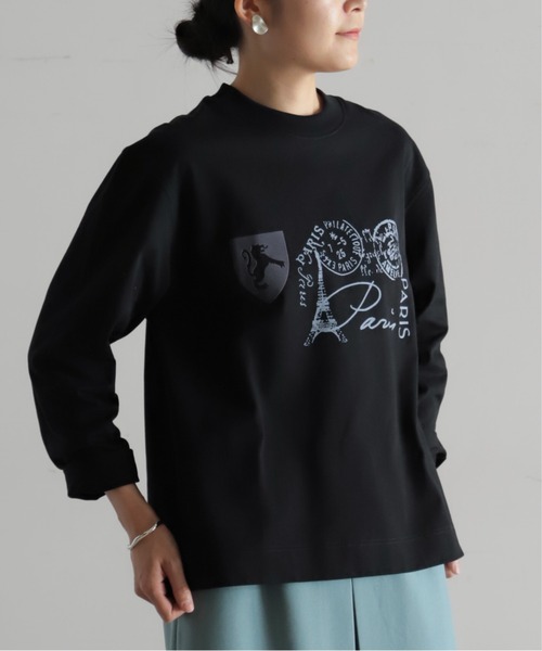 Blanc Bleu Minuit(ブランブルーミニュイ)の「PARIS PT ロンTEE(Tシャツ/カットソー・レディース・キナリ/ネイビー・FREE)」の12枚目の写真