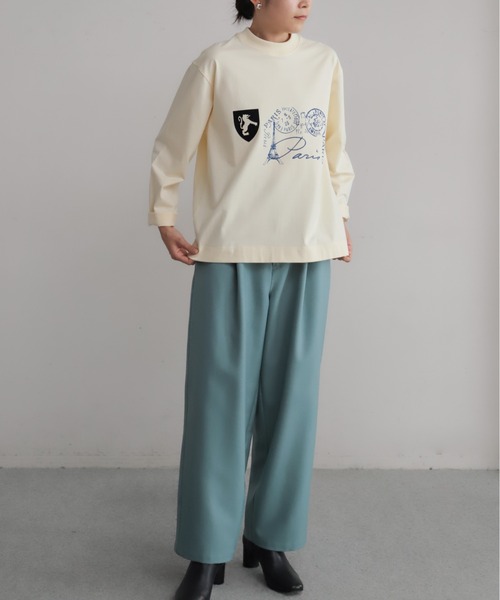 Blanc Bleu Minuit(ブランブルーミニュイ)の「PARIS PT ロンTEE(Tシャツ/カットソー・レディース・キナリ/ネイビー・FREE)」の5枚目の写真