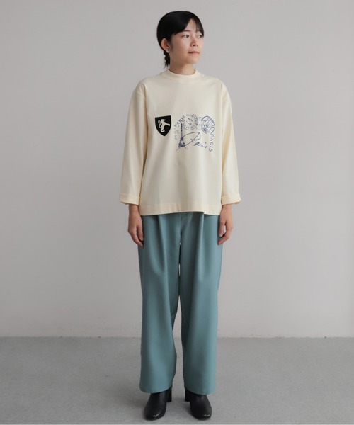 Blanc Bleu Minuit(ブランブルーミニュイ)の「PARIS PT ロンTEE(Tシャツ/カットソー・レディース・キナリ/ネイビー・FREE)」の8枚目の写真