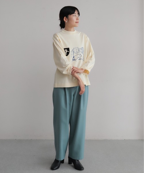 Blanc Bleu Minuit(ブランブルーミニュイ)の「PARIS PT ロンTEE(Tシャツ/カットソー・レディース・キナリ/ネイビー・FREE)」の9枚目の写真