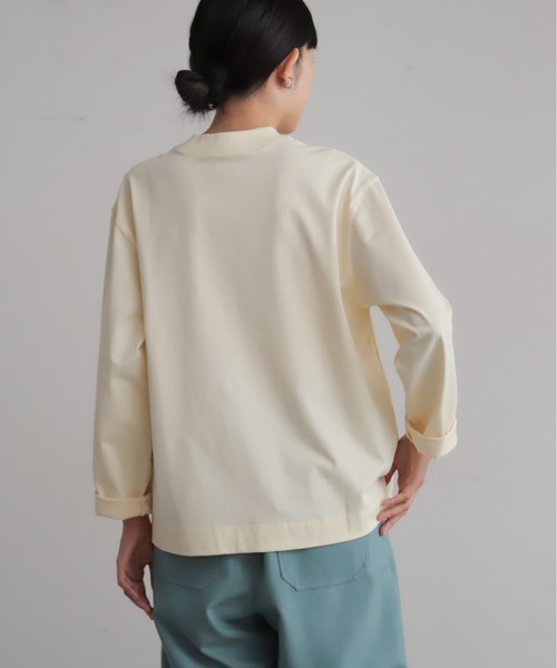 Blanc Bleu Minuit(ブランブルーミニュイ)の「PARIS PT ロンTEE(Tシャツ/カットソー・レディース・キナリ/ネイビー・FREE)」の7枚目の写真