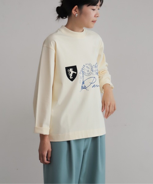 Blanc Bleu Minuit(ブランブルーミニュイ)の「PARIS PT ロンTEE(Tシャツ/カットソー・レディース・キナリ/ネイビー・FREE)」の10枚目の写真