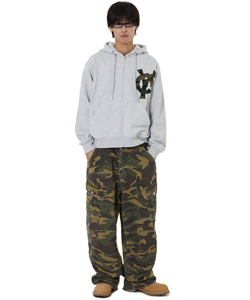 OY(オーワイ)の「『OY/オーワイ』LOGO PATCH HOODIE ZIP UP/ロゴパッチジップアップパーカー(パーカー・レディース・グレー・M/L)」の6枚目の写真