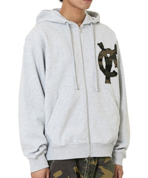 OY(オーワイ)の「『OY/オーワイ』LOGO PATCH HOODIE ZIP UP/ロゴパッチジップアップパーカー(パーカー・レディース・グレー・M/L)」の3枚目の写真