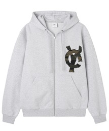 OY アウター OY/オーワイ』LOGO PATCH HOODIE ZIP UP/ロゴパッチジップアップ