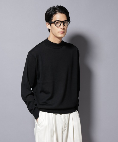 新品正規品【V12/L】軽量セーター　長袖モックネック　スウェット　カットソー NANO universe（ナノ・ユニバース） セーター ニット 「毛玉レスニット