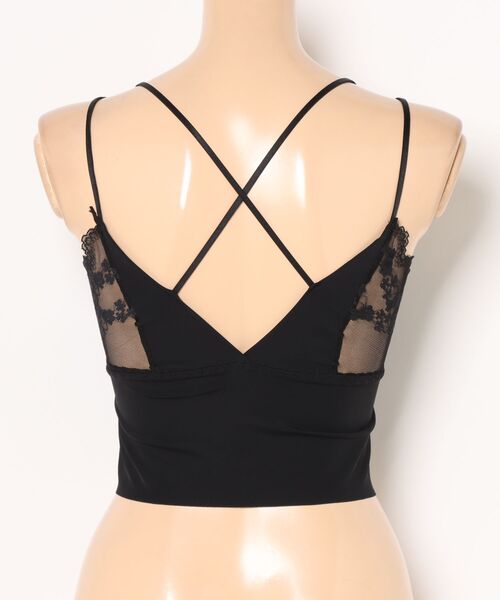 Lace Ladies(レースレディース)の「バック クロス レース レイヤード カップ付き キャミソール(キャミソール・レディース・ブラック/ホワイト・FREE)」の4枚目の写真