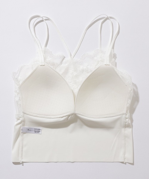 Lace Ladies(レースレディース)の「バック クロス レース レイヤード カップ付き キャミソール(キャミソール・レディース・ブラック/ホワイト・FREE)」の7枚目の写真