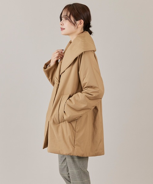 INED（イネド）の「LIMONTA EAST ショールカラーミドル丈中綿コート（ブルゾン・レディース・ブラック/キャメル・7号/9号）」の3枚目の写真