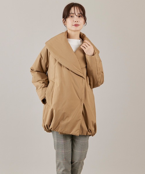 INED（イネド）の「LIMONTA EAST ショールカラーミドル丈中綿コート（ブルゾン・レディース・ブラック/キャメル・7号/9号）」の8枚目の写真