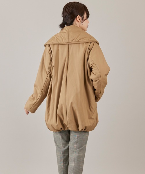 INED（イネド）の「LIMONTA EAST ショールカラーミドル丈中綿コート（ブルゾン・レディース・ブラック/キャメル・7号/9号）」の10枚目の写真