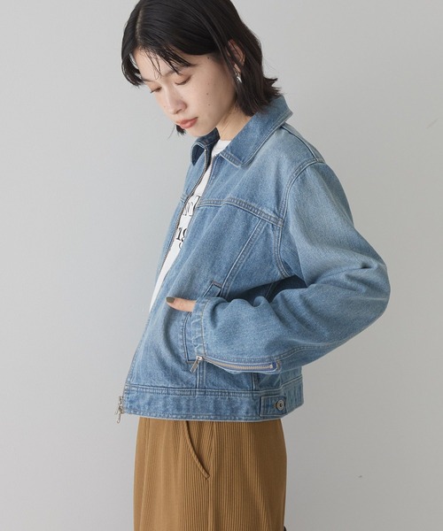 AMERICAN HOLIC（アメリカンホリック）の「WZIPデニムジャケット（デニムジャケット・レディース・ブラック/ライトインディゴブルー・M/L）」の17枚目の写真