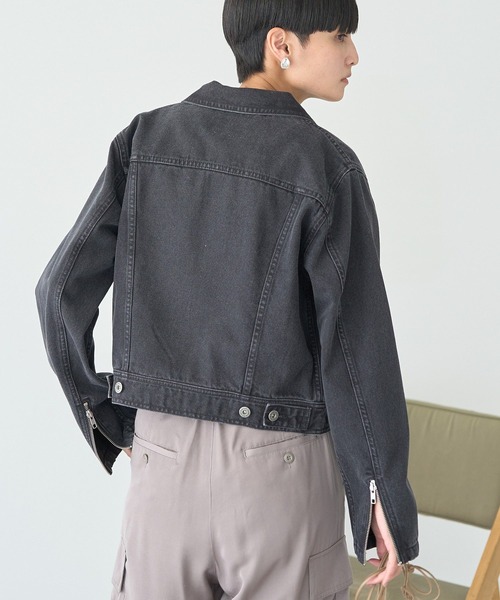 AMERICAN HOLIC（アメリカンホリック）の「WZIPデニムジャケット（デニムジャケット・レディース・ブラック/ライトインディゴブルー・M/L）」の9枚目の写真