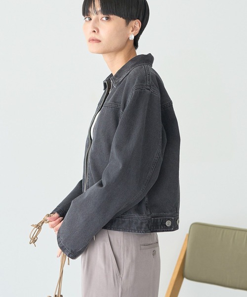 AMERICAN HOLIC（アメリカンホリック）の「WZIPデニムジャケット（デニムジャケット・レディース・ブラック/ライトインディゴブルー・M/L）」の8枚目の写真