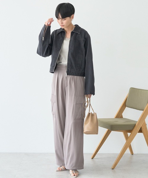 AMERICAN HOLIC（アメリカンホリック）の「WZIPデニムジャケット（デニムジャケット・レディース・ブラック/ライトインディゴブルー・M/L）」の6枚目の写真