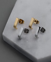 金属アレルギー対応ミニマルカーブメタルピアスMサイズ