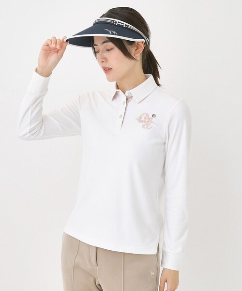 セール】起毛ストレッチ長袖ポロシャツ（ポロシャツ）｜adabat