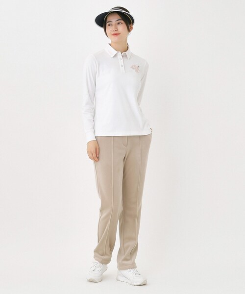 adabat(アダバット)の「起毛ストレッチ長袖ポロシャツ(ポロシャツ・レディース・ピンク/ホワイト・42/40/38/36)」の13枚目の写真