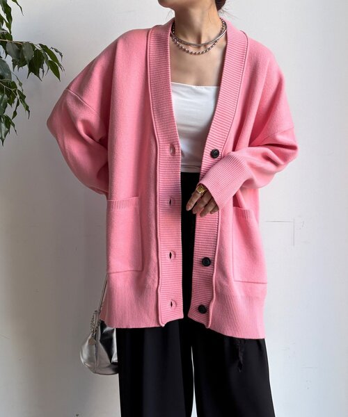 DouDou（ドゥドゥ）の「マシーンウォッシャブルニットカーディガン（カーディガン/ボレロ・レディース・ブラック/ベージュ/ホワイト/ピンク・FREE）」の4枚目の写真