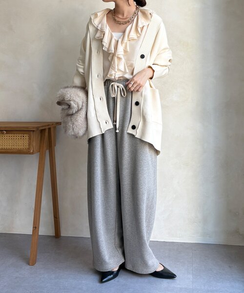 DouDou（ドゥドゥ）の「マシーンウォッシャブルニットカーディガン（カーディガン/ボレロ・レディース・ブラック/ベージュ/ホワイト/ピンク・FREE）」の15枚目の写真