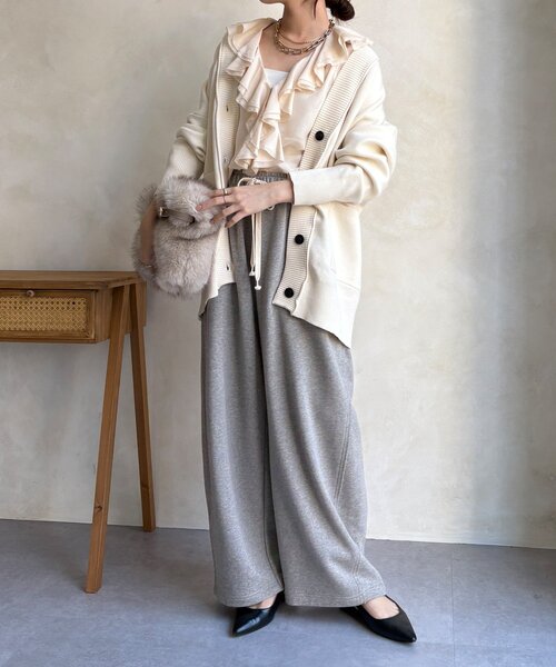 DouDou（ドゥドゥ）の「マシーンウォッシャブルニットカーディガン（カーディガン/ボレロ・レディース・ブラック/ベージュ/ホワイト/ピンク・FREE）」の17枚目の写真