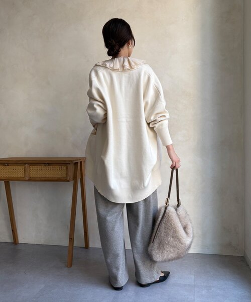 DouDou（ドゥドゥ）の「マシーンウォッシャブルニットカーディガン（カーディガン/ボレロ・レディース・ブラック/ベージュ/ホワイト/ピンク・FREE）」の19枚目の写真