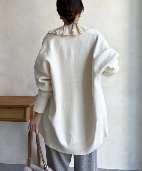 DouDou（ドゥドゥ）の「マシーンウォッシャブルニットカーディガン（カーディガン/ボレロ・レディース・ブラック/ベージュ/ホワイト/ピンク・FREE）」の22枚目の写真