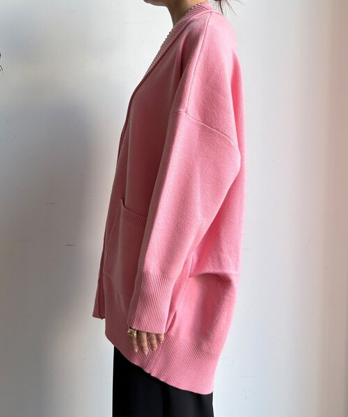 DouDou（ドゥドゥ）の「マシーンウォッシャブルニットカーディガン（カーディガン/ボレロ・レディース・ブラック/ベージュ/ホワイト/ピンク・FREE）」の5枚目の写真