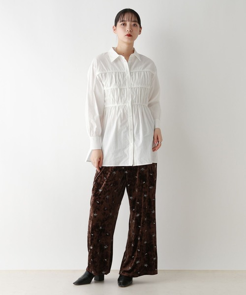 RAGEBLUE(レイジブルー)の「ギャザーチュニックシャツ(シャツ/ブラウス・レディース・ホワイト/レッド・FREE)」の6枚目の写真