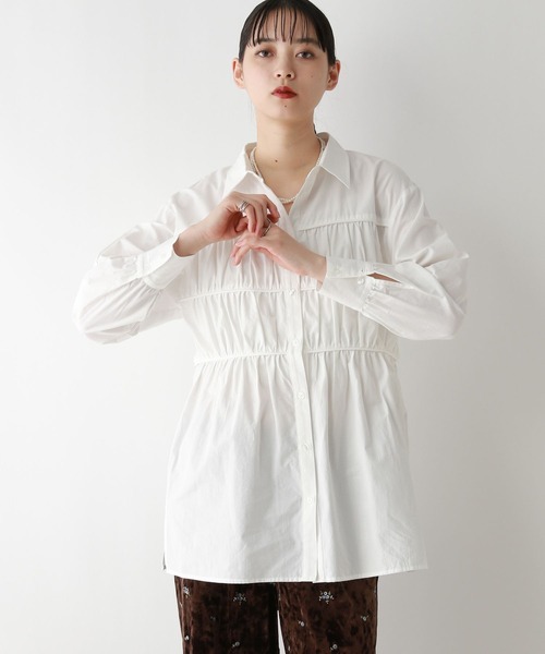 RAGEBLUE(レイジブルー)の「ギャザーチュニックシャツ(シャツ/ブラウス・レディース・ホワイト/レッド・FREE)」の8枚目の写真