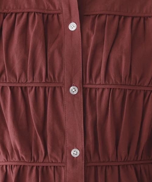 RAGEBLUE(レイジブルー)の「ギャザーチュニックシャツ(シャツ/ブラウス・レディース・ホワイト/レッド・FREE)」の5枚目の写真