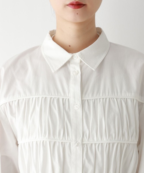 RAGEBLUE(レイジブルー)の「ギャザーチュニックシャツ(シャツ/ブラウス・レディース・ホワイト/レッド・FREE)」の15枚目の写真