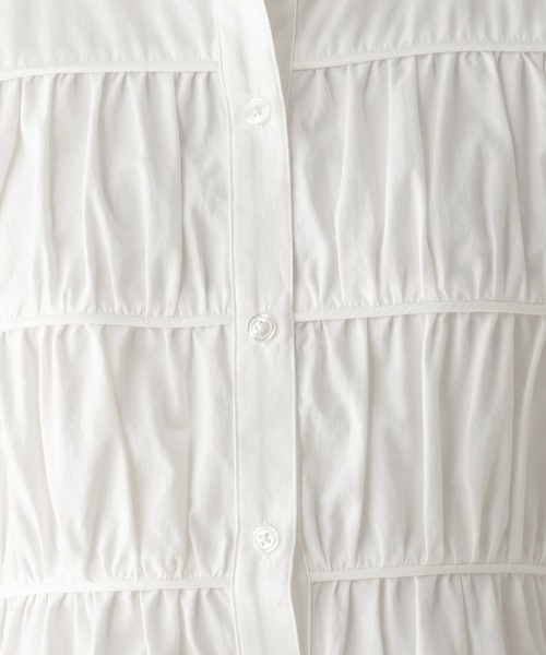 RAGEBLUE(レイジブルー)の「ギャザーチュニックシャツ(シャツ/ブラウス・レディース・ホワイト/レッド・FREE)」の4枚目の写真