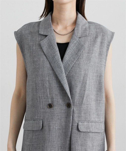 nissen（ニッセン）の「麻調合繊テーラードオールインワン（つなぎ/オールインワン・レディース・杢グレー/チャコールグレー・M/L）」の6枚目の写真