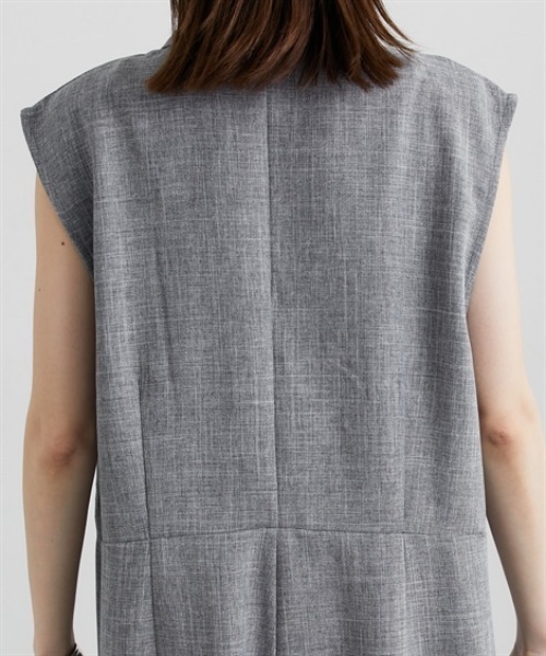 nissen（ニッセン）の「麻調合繊テーラードオールインワン（つなぎ/オールインワン・レディース・杢グレー/チャコールグレー・M/L）」の8枚目の写真